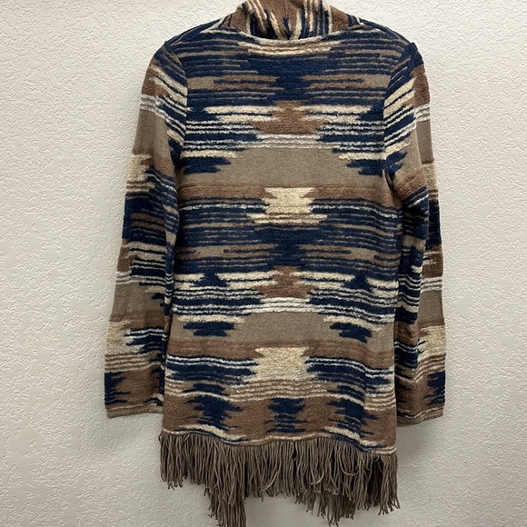 Lucky Brand Southwest Style Open Front Cardigan with Fringe bottom S - Picture 7 of 7